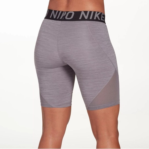 Nike Womens Pro 8'' Training Shorts Gray Compression Dri- fit - Picture 2 of 5